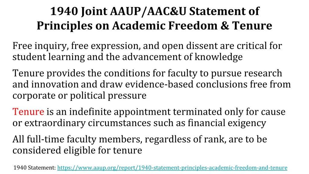 1940 joint aaup aac u statement of principles 1