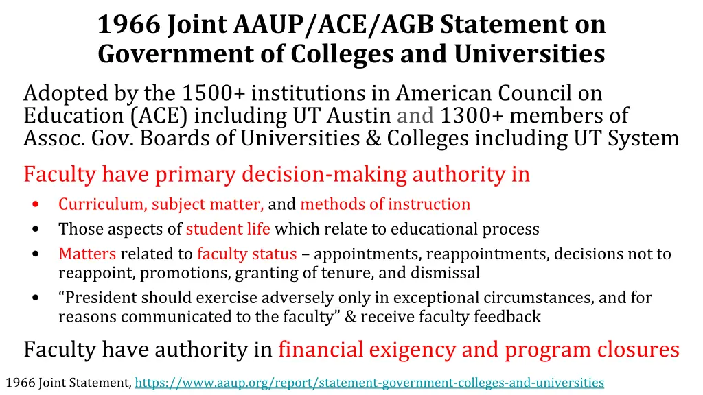 1966 joint aaup ace agb statement on government