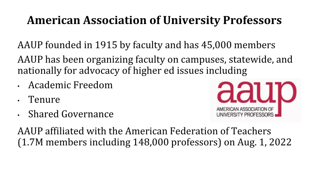 american association of university professors