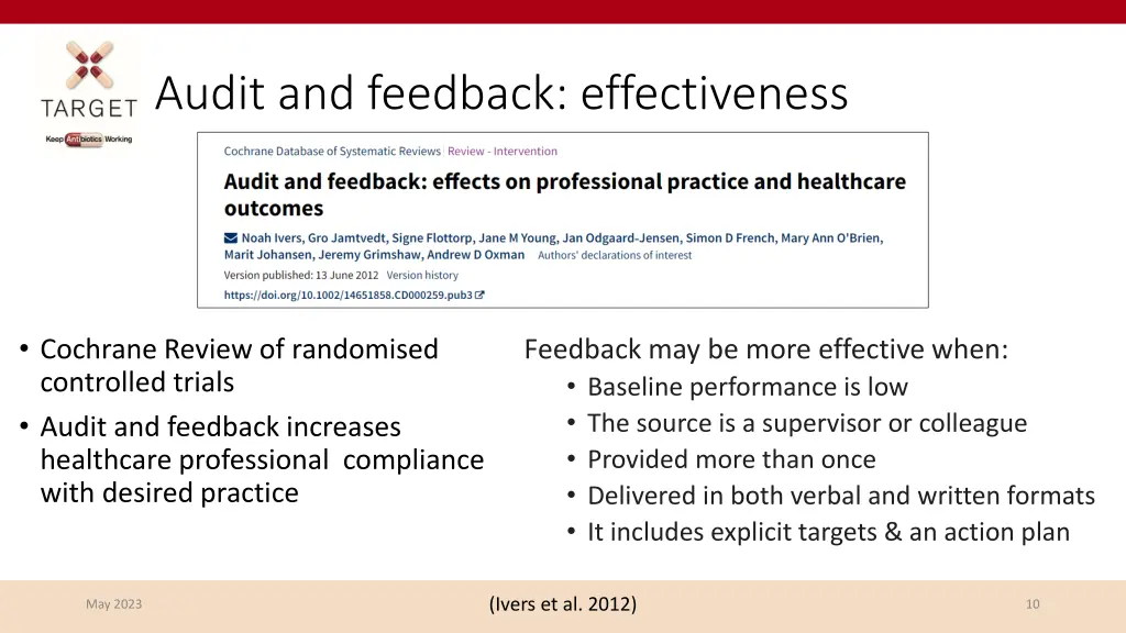 audit and feedback effectiveness