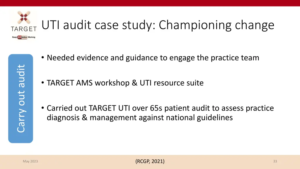 uti audit case study championing change