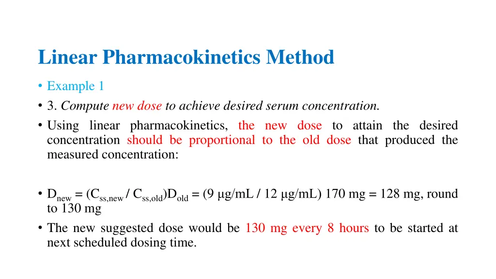 linear pharmacokinetics method 2