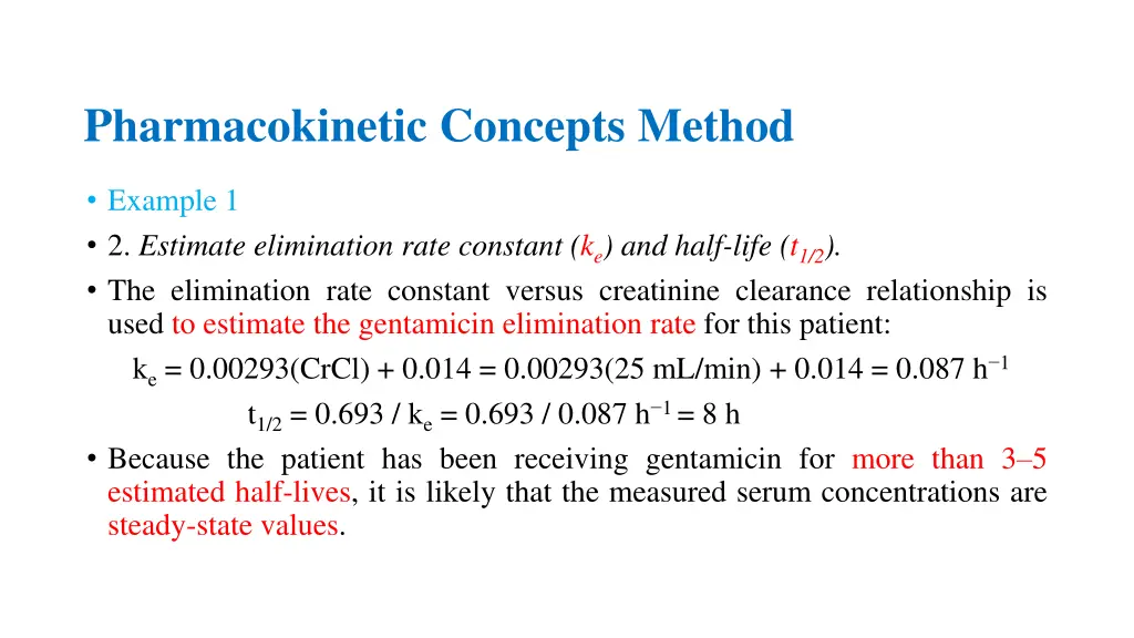 pharmacokinetic concepts method 10