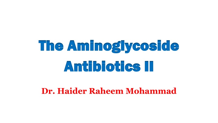 the aminoglycoside the aminoglycoside antibiotics