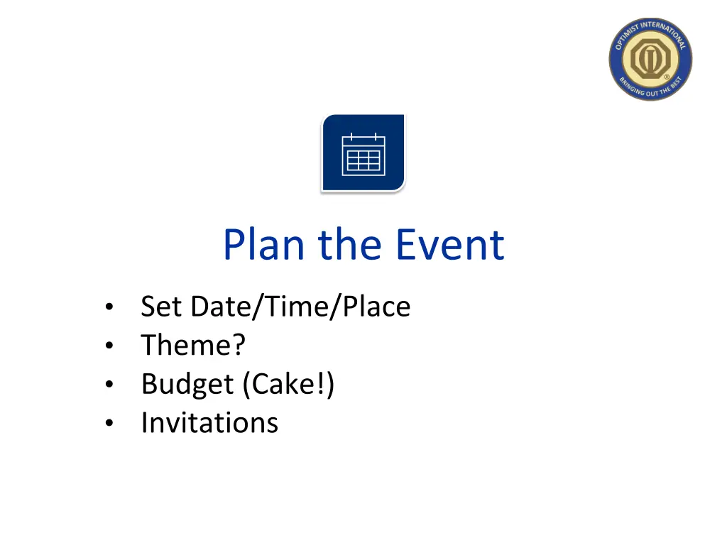 plan the event