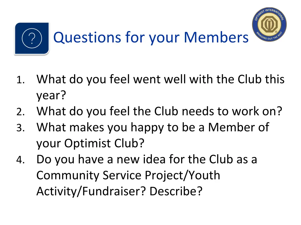 questions for your members