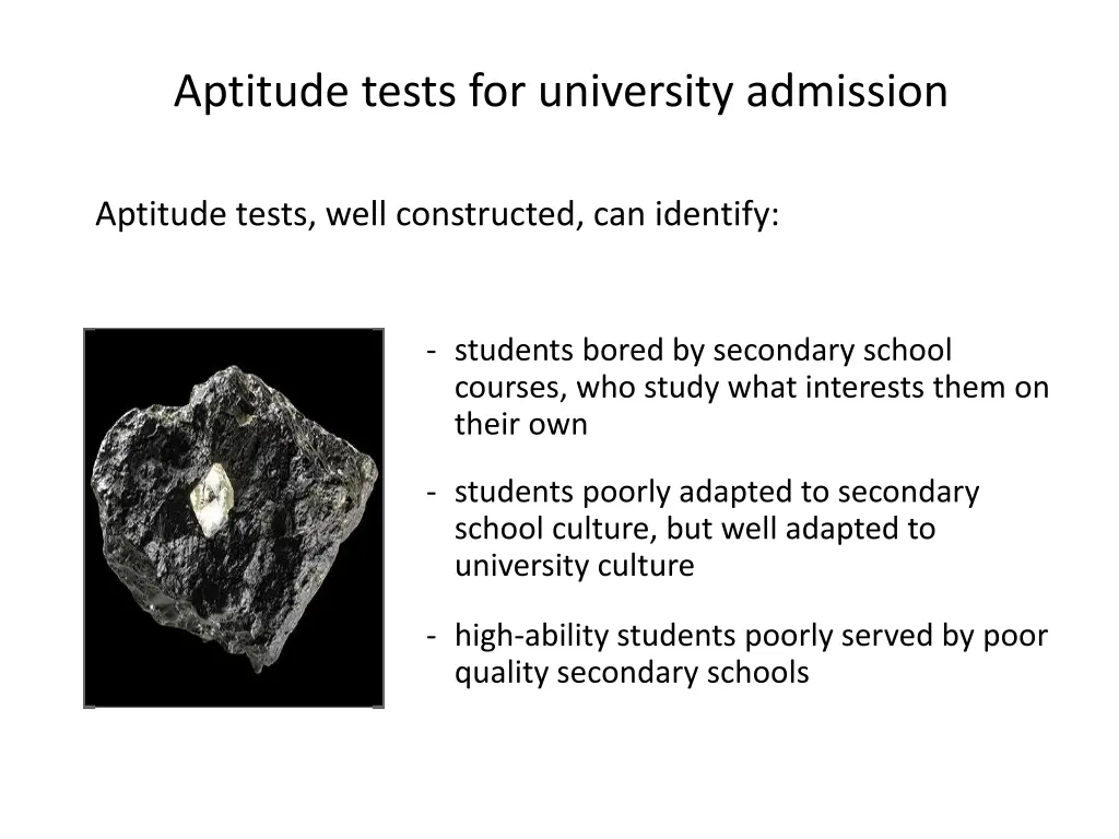 aptitude tests for university admission