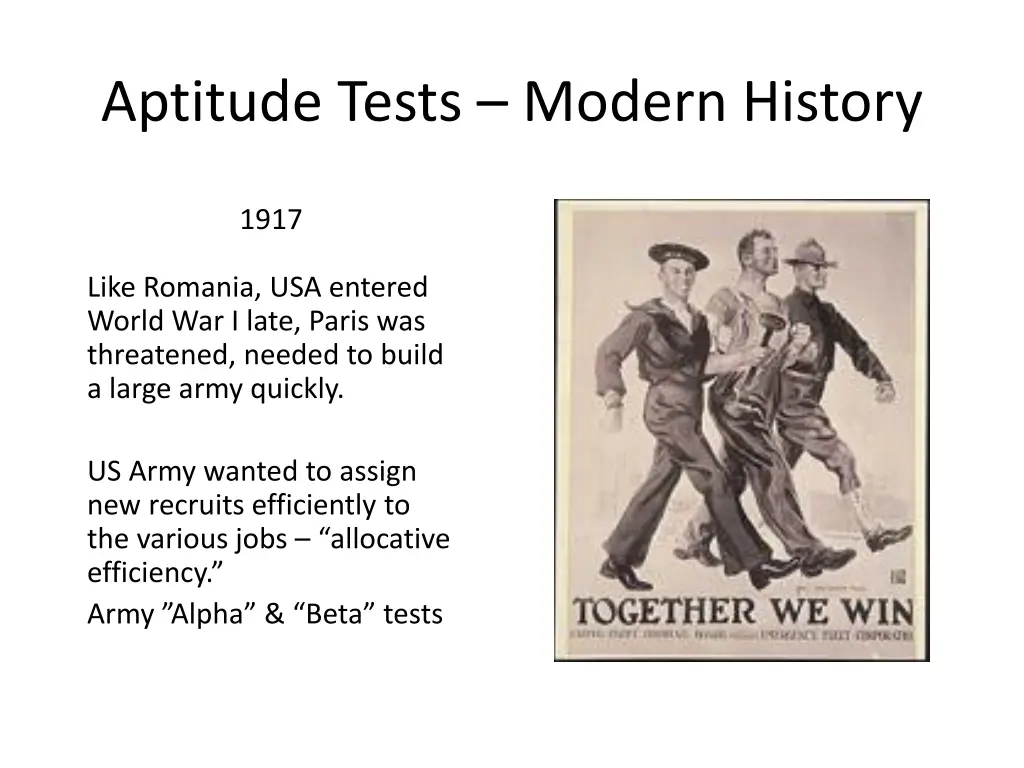 aptitude tests modern history 1