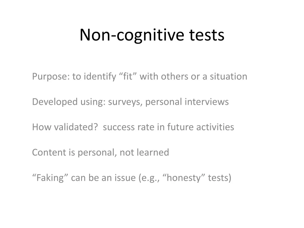 non cognitive tests 1