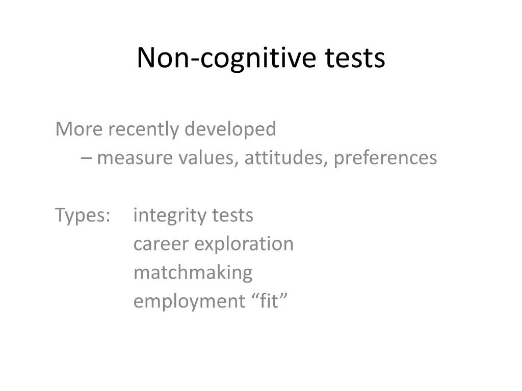 non cognitive tests