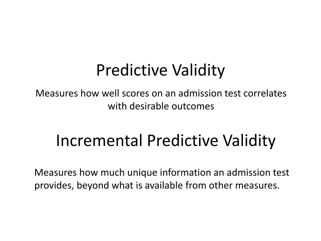 predictive validity