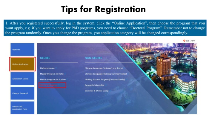 tips for registration