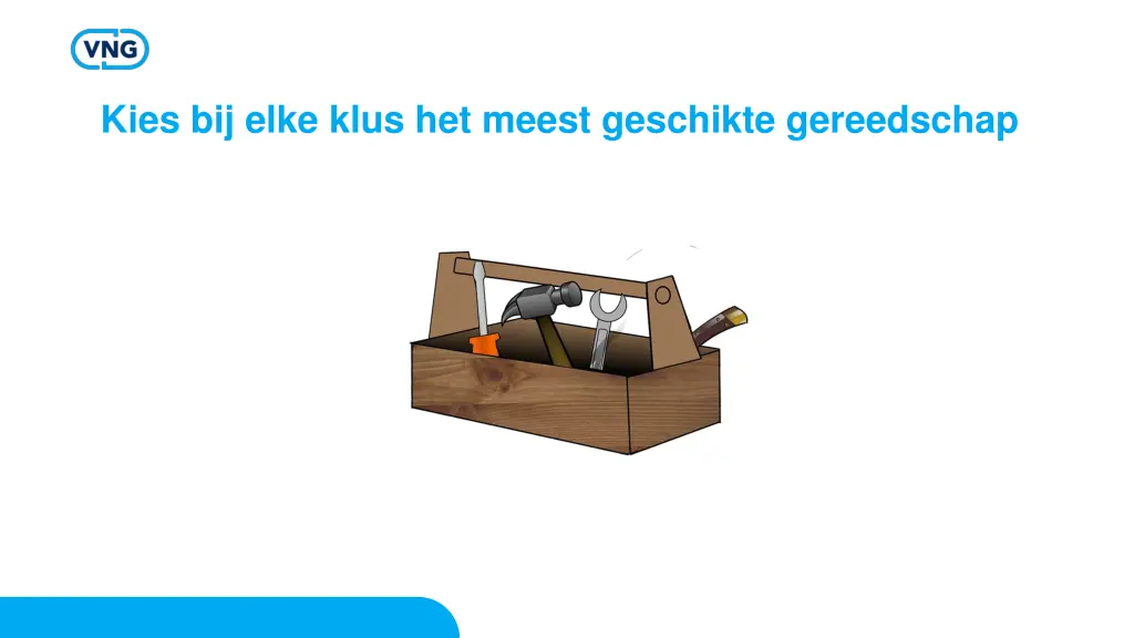 kies bij elke klus het meest geschikte gereedschap