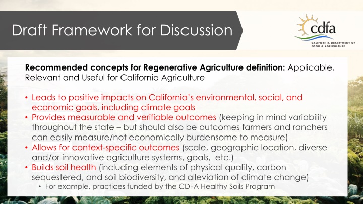 draft framework for discussion