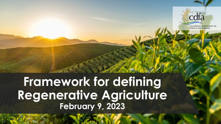 framework for defining regenerative agriculture