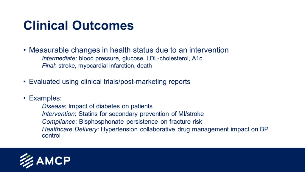 clinical outcomes