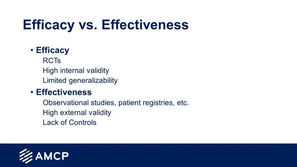 efficacy vs effectiveness