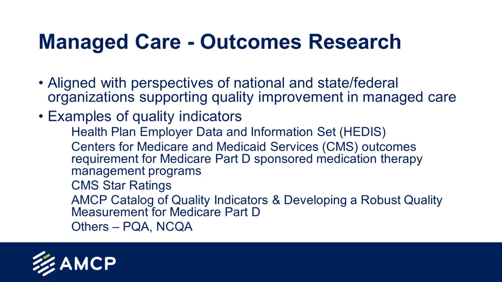 managed care outcomes research