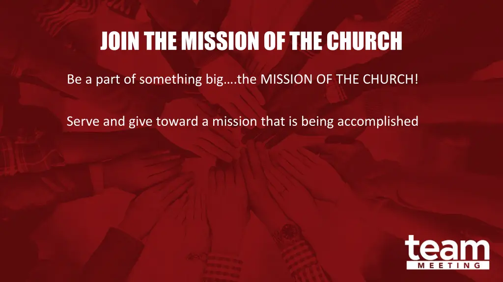 join the mission of the church