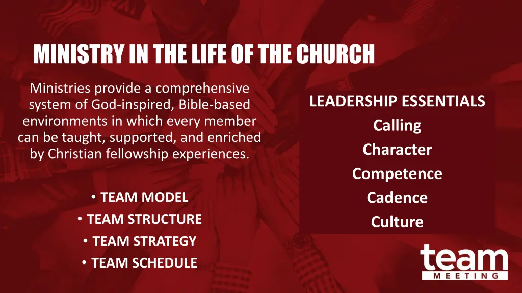 ministry in the life of the church