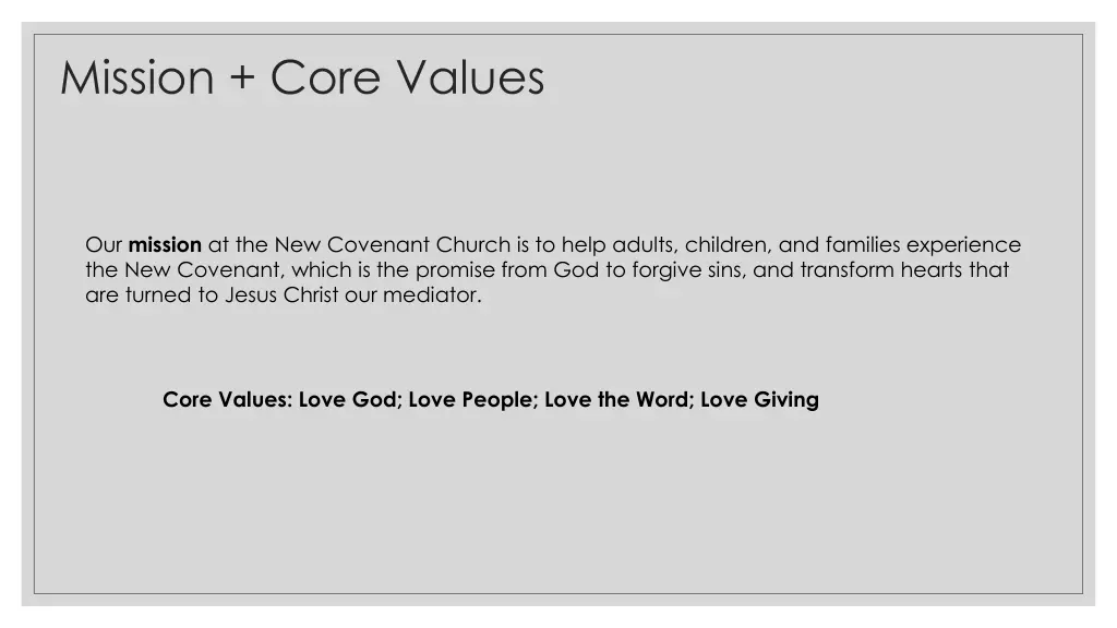 mission core values