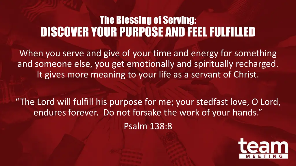 the blessing of serving 1