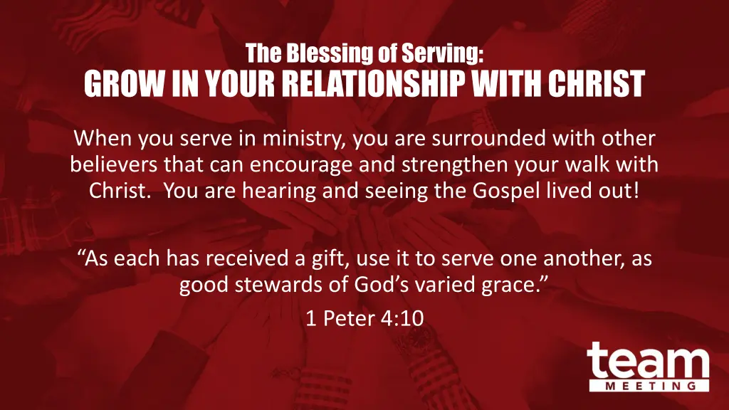 the blessing of serving