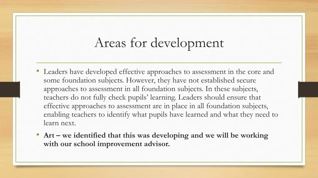 areas for development 1