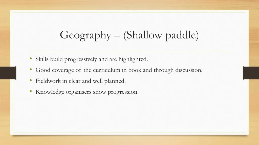 geography shallow paddle