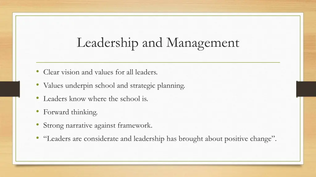 leadership and management