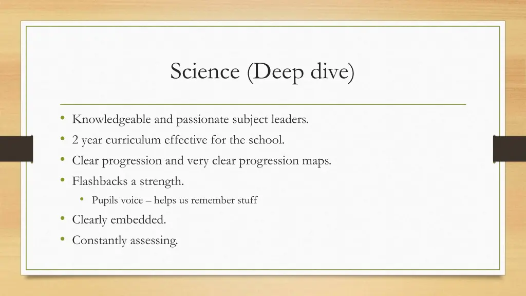 science deep dive