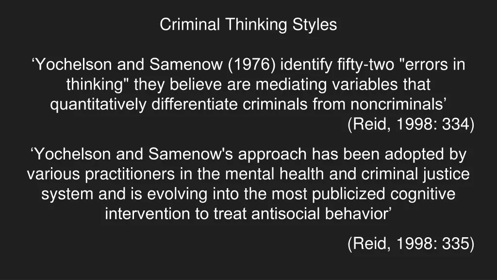 criminal thinking styles