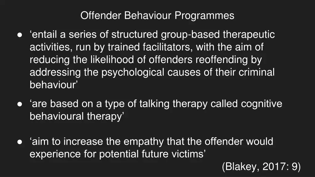 offender behaviour programmes