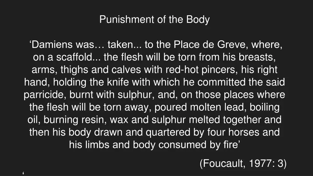 punishment of the body