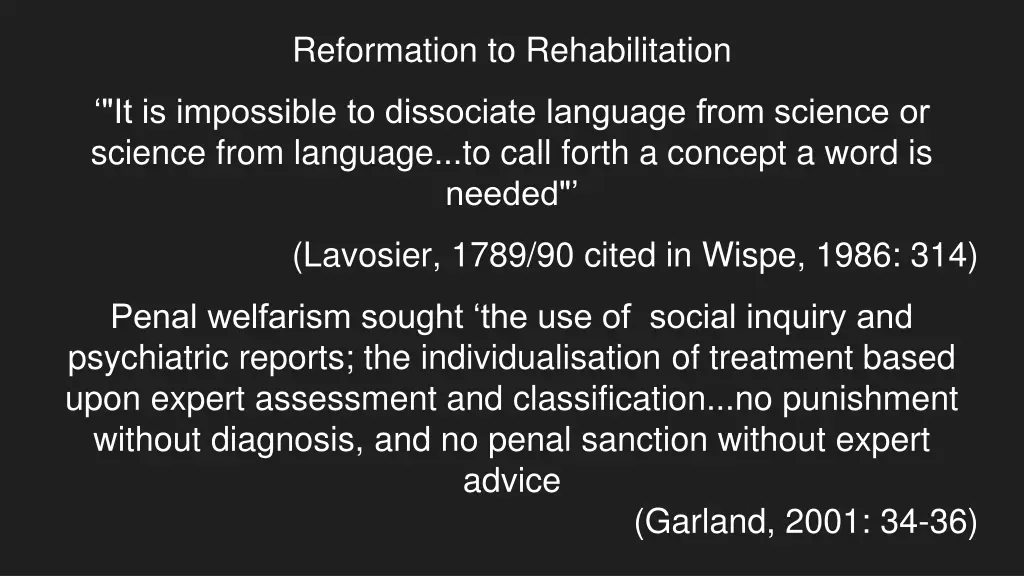 reformation to rehabilitation
