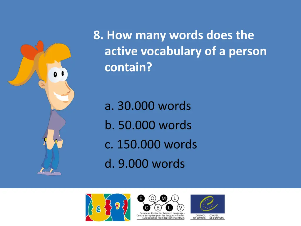 8 how many words does the active vocabulary