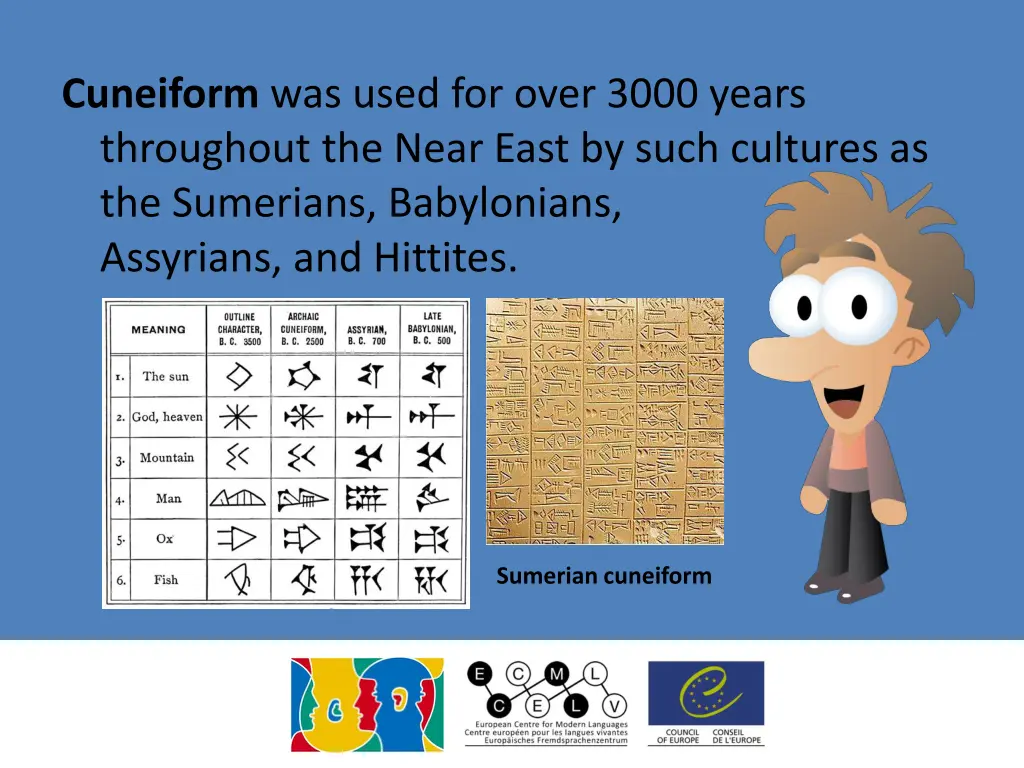 cuneiform was used for over 3000 years throughout