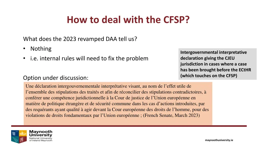 how to deal with the cfsp 1