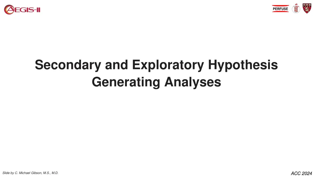 secondary and exploratory hypothesis generating