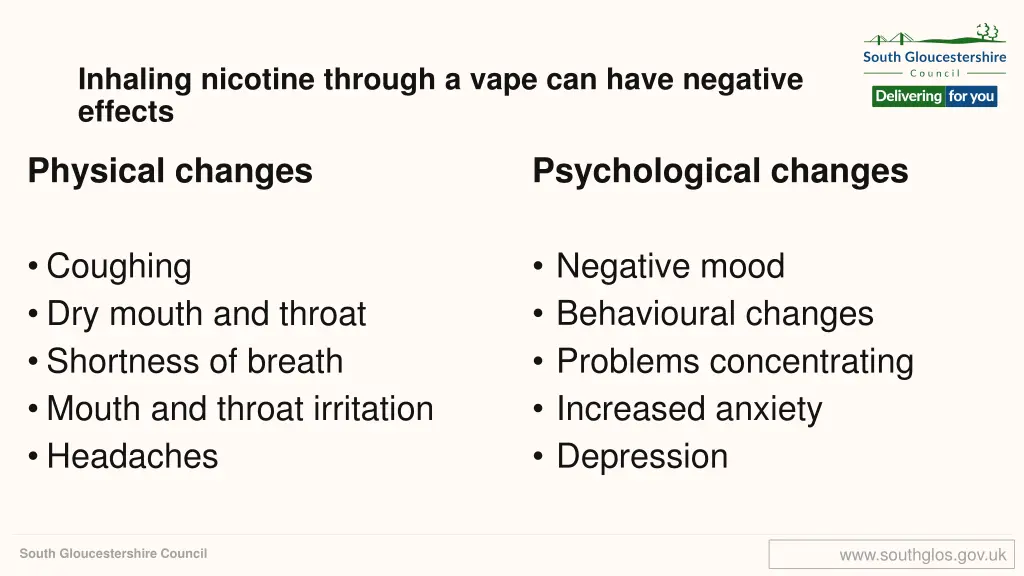 inhaling nicotine through a vape can have