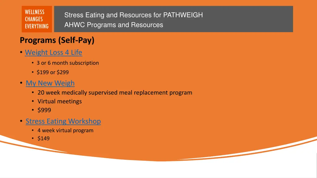 stress eating and resources for pathweigh ahwc