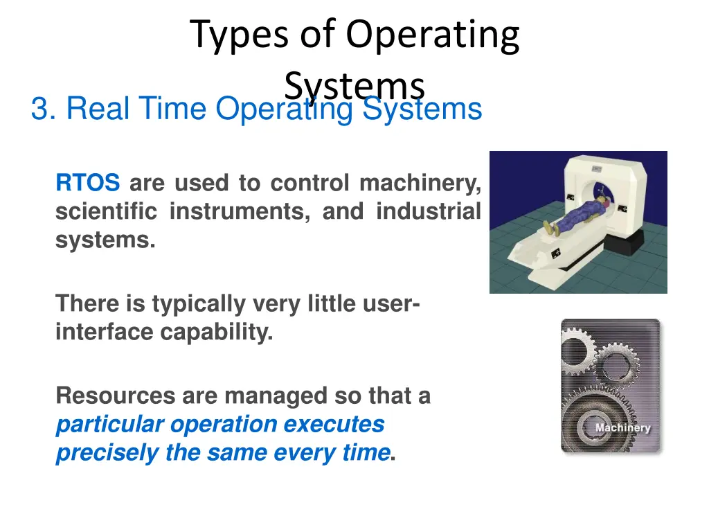 types of operating systems 3 real time operating