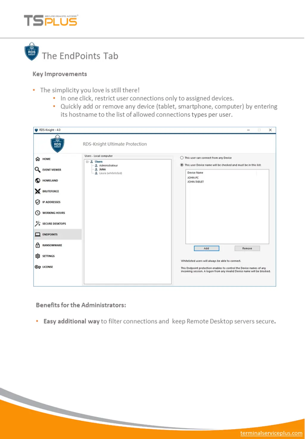 the endpoints tab