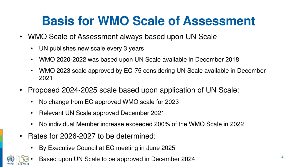 basis for wmo scale of assessment