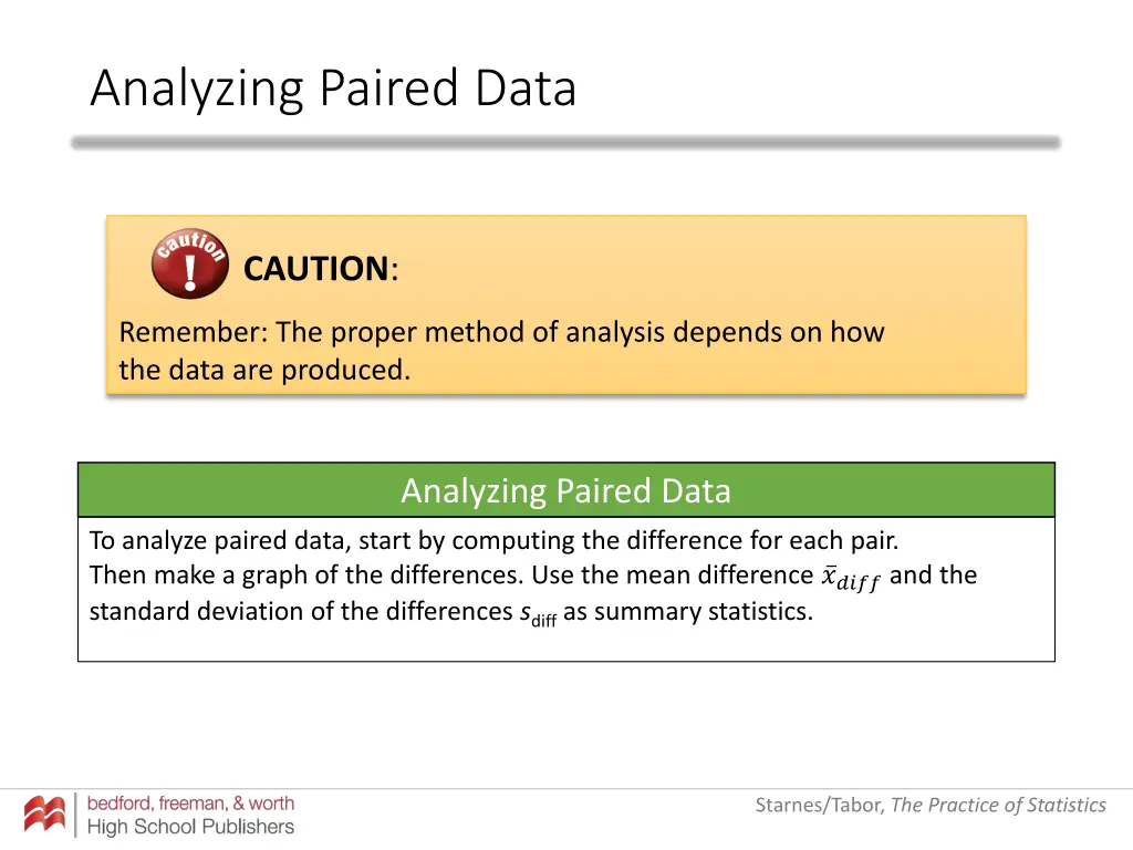 analyzing paired data 12
