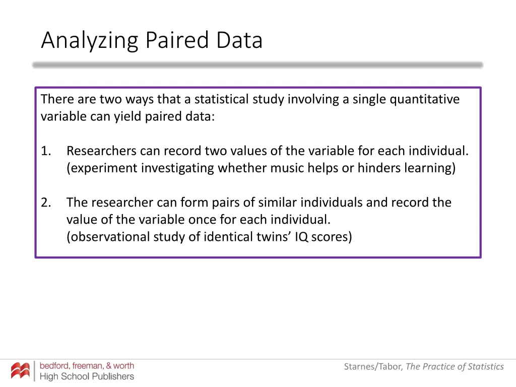 analyzing paired data 20