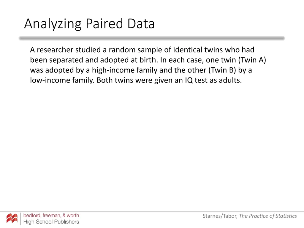 analyzing paired data