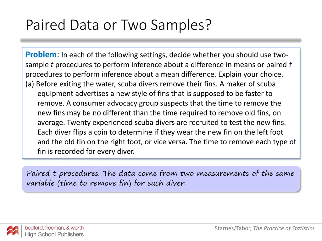 paired data or two samples 4