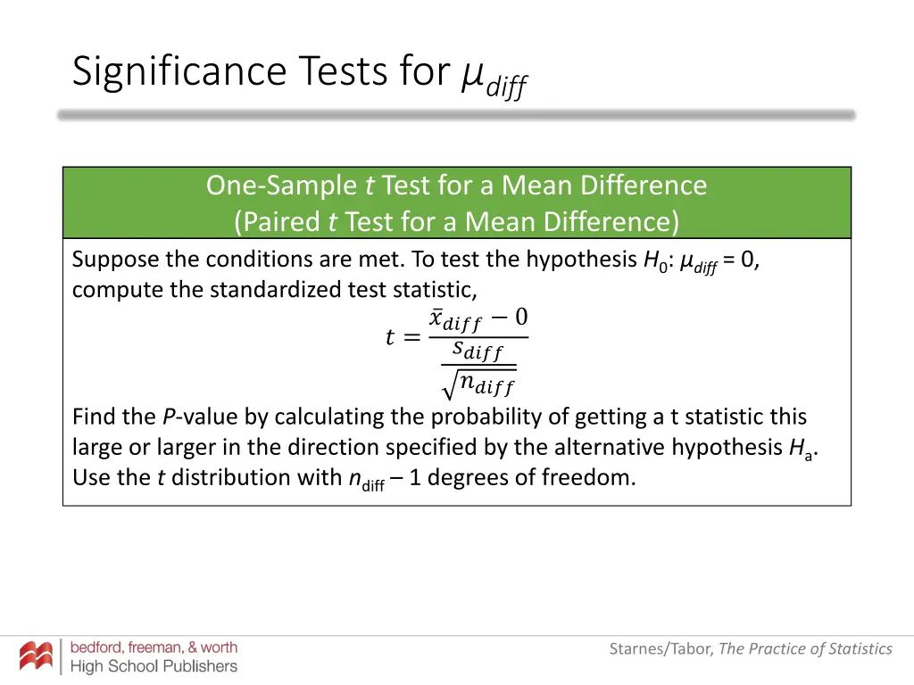 significance tests for diff 3