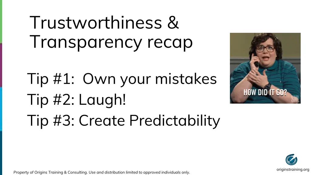 trustworthiness transparency recap